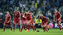 Pemain Bayern Muenchen berselebrasi merayakan kemenangan (AFP/Odd Andersen)