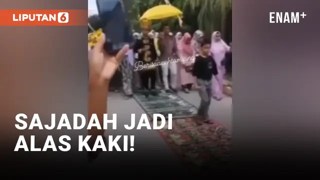 Viral! Pernikahan di Aceh Gunakan Sajadah Sebagai Alas Kaki