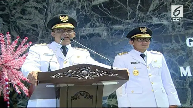 Usai melakukan serah terima jabatan, Anies Baswedan menyampaikan pesan untuk Jokowi, Ahok, dan Djarot.