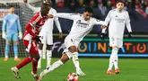 Real Madrid sukses mengalahkan Brest dengan skor telak 3-0 dalam laga matchday 8 League Phase Liga Champions 2024/2025 yang digelar di Stade de Roudourou, Kamis (30/1/2025) dini hari WIB. (AFP/Fred Tanneau)