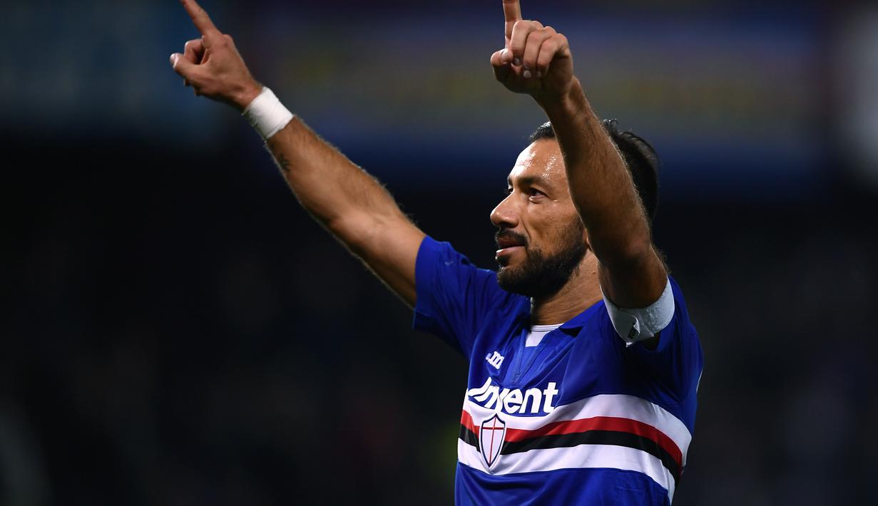 Total 16 gol sudah dicetak sejak awal musim 2018/19.  Kontribusinya diyakini akan semakin besar mengingat gol Quagliarella tak hanya bersumber dari gawang klub papan bawah saja. (AFP/marco Berterello)