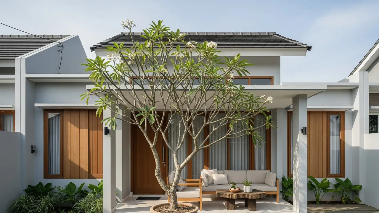 9 Model Rumah Teras Mini dan Pohon Pot Besar, Hunian Asri di Lahan Terbatas