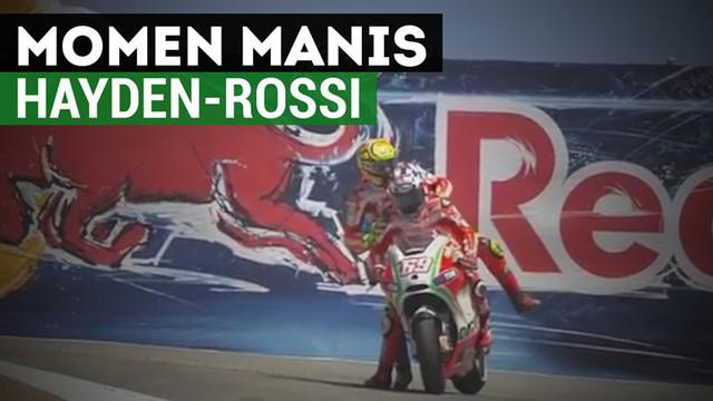 Berita Video momen Nicky Hayden bonceng Valentino Rossi di MotoGP 2012. Saat itu, Rossi yang mengalami crash diberi tumpangan oleh Hayden untuk bisa kembali ke pit setelah balapan berakhir. Momen ini perlu dikenang setelah Hayden diumumkan meninggal ...