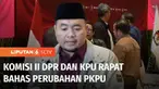 Komisi II DPR RI menggelar Rapat Konsinyering dengan Komisi Pemilihan Umum (KPU) membahas putusan MK soal pilkada serta rancangan perubahan Peraturan KPU.