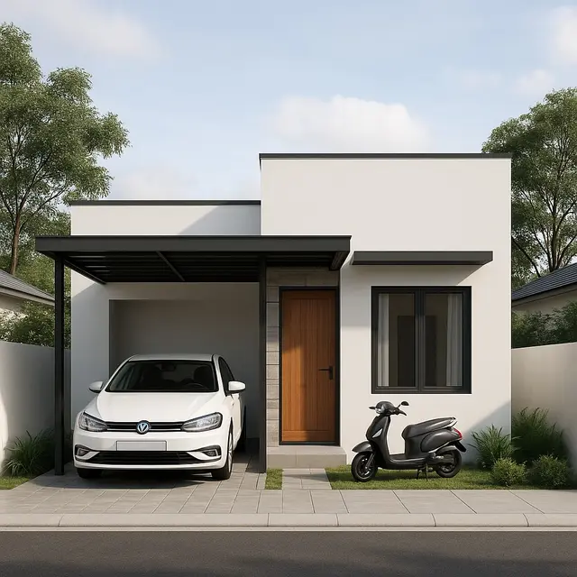 Model Rumah Sederhana 9x6 Meter dengan Atap Datar