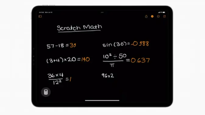 <p>Fitur andalan di iPadOS 18, Math Notes dan Smart Script. (Doc: Apple)</p>