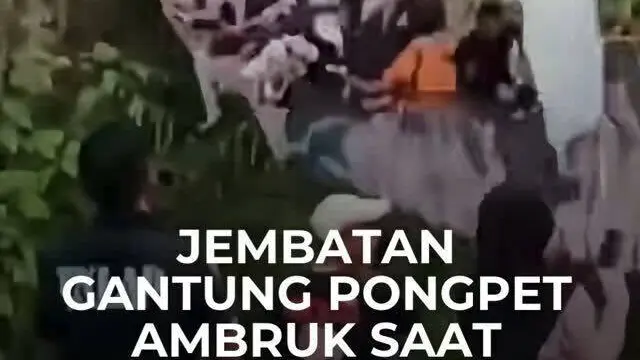 Jembatan Gantung Pngpet Ambruk saat Dilewati Bupati Pangandaran