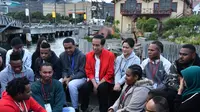 Jokowi ngobrol santai dengan pelajar dan mahasiswa di Wellington Selandia Baru.