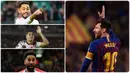 Bintang Barcelona, Lionel Messi, masuk dalam nominasi peraih pengghargaan FIFA Puskas Award 2019. Selain Messi, terdapat 8 nama lainnya. Berikut Messi dan 8 calon peraih FIFA Puskas Award. (Foto kolase AFP)