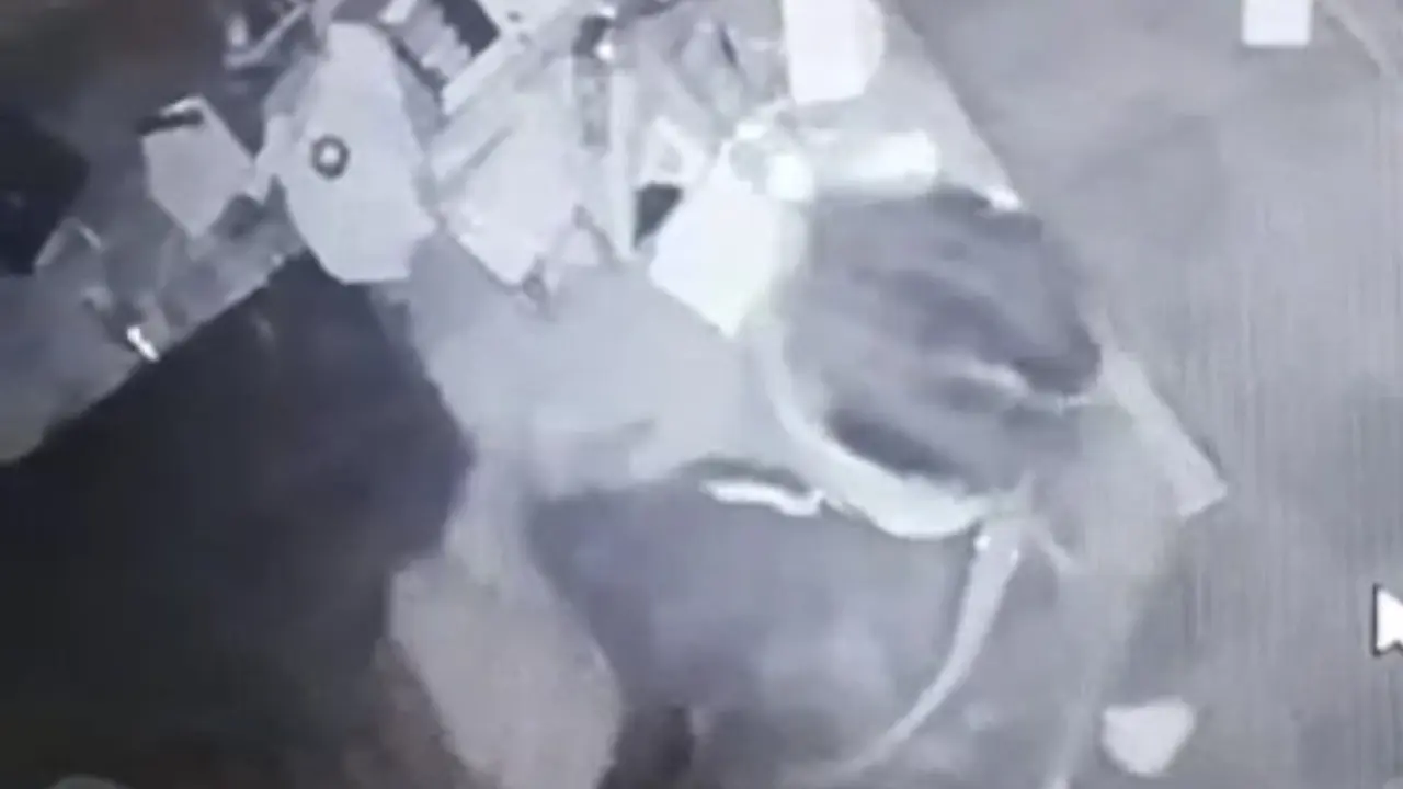 Nampak di kamera CCTV toko soerang pria masuk ke dalam toko serba ada di Banyuwangi melalui plapon dan berhasil mengondol isi toko (Istimewa)