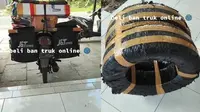 Viral paket sepasang ban truk (Sumber: TikTok/adibcdot03)