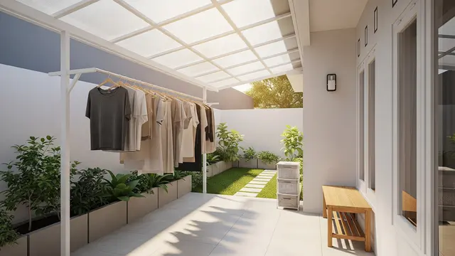 12 Desain Tempat Jemur yang Tetap Adem saat Cuaca Terik, Cepat Kering Anti Apek