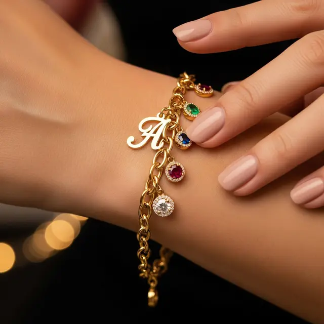 Model Gelang Emas Sederhana Custom dengan Nama Sendiri