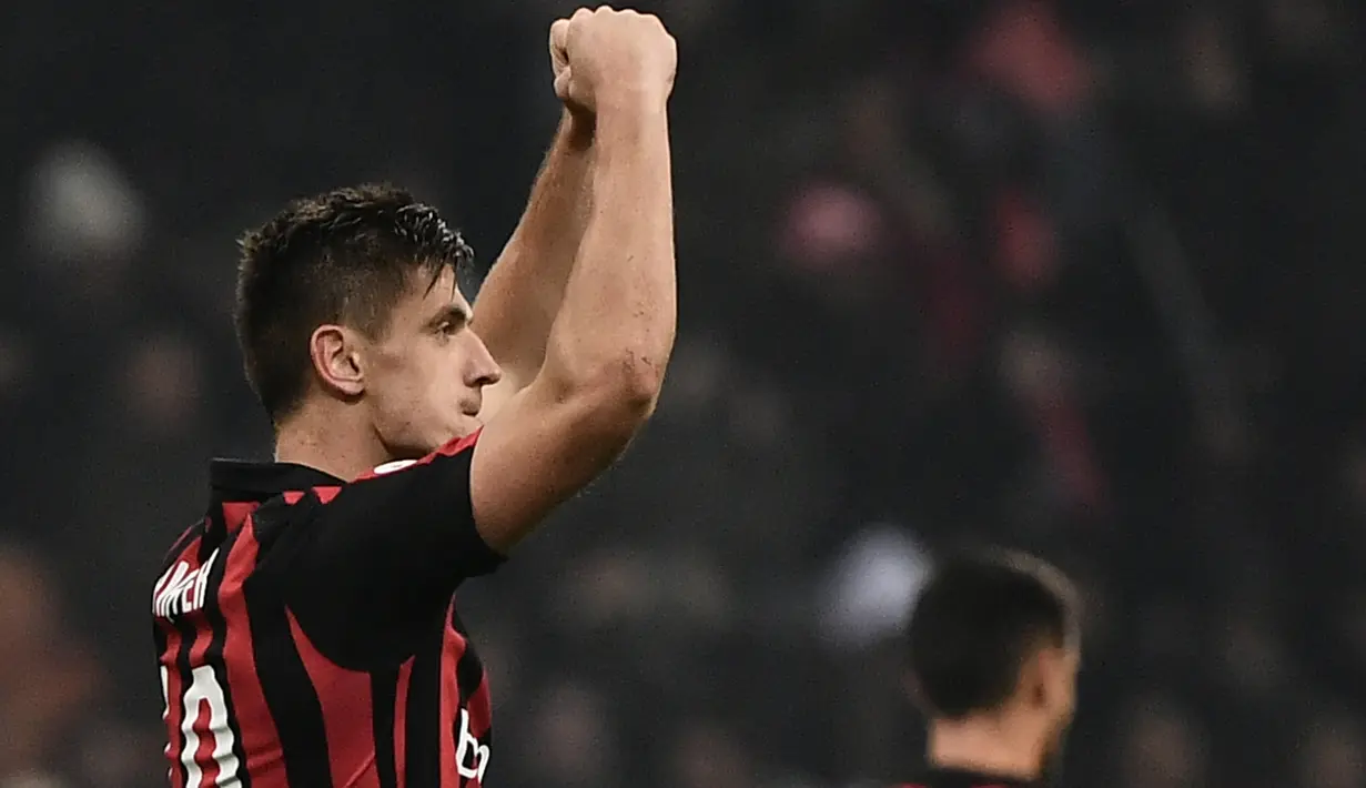 Krzysztof Piatek layak disebut sebagai harapan baru untuk kebangkitan AC Milan kembali ke era kejayaan. (AFP/Marco Bertorello)