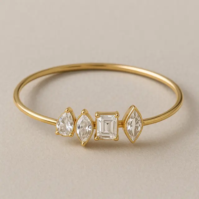 Model Gelang Bangle Tipis dengan Batu Permata di Tengah Tren Terbaru 2025 (Image by ChatGPT)