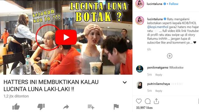 Lucinta Luna dijambak (Instagram/ https://www.instagram.com/p/B2sOJ70DU8g/)