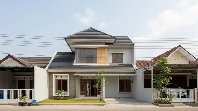 Model Atap Rumah Minimalis 2 Lantai Tampak Depan Model Atap Standar Bertingkaat