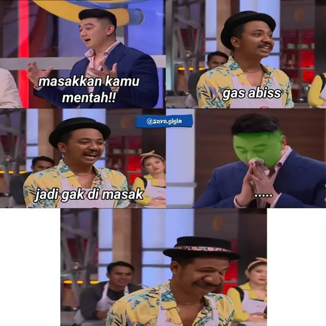 Meme Lucu Chef Arnold saat Menilai Masakan peserta MasterChef ini Bikin Ketawa
