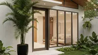 8 Model Rumah Kecil Tapi Luas dengan Tanaman Daun Panjang di Sudut Rumah, Asri