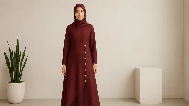 Rekomendasi Gamis Brokat Belah Samping yang Sedang Tren di 2025/Ilustrasi gambar oleh AI