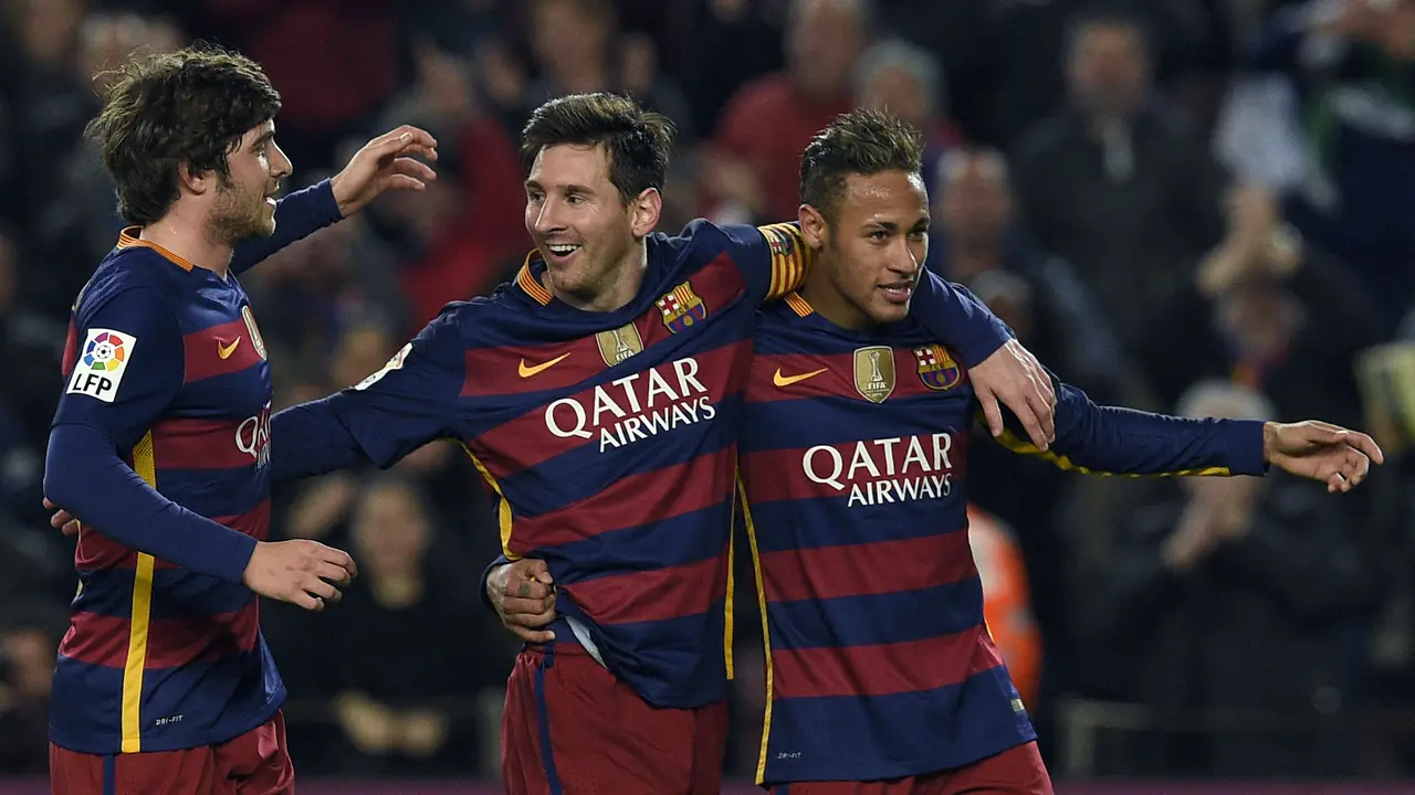 Sergi Roberto, Lionel Messi, Neymar di Barcelona musim 2015/20176