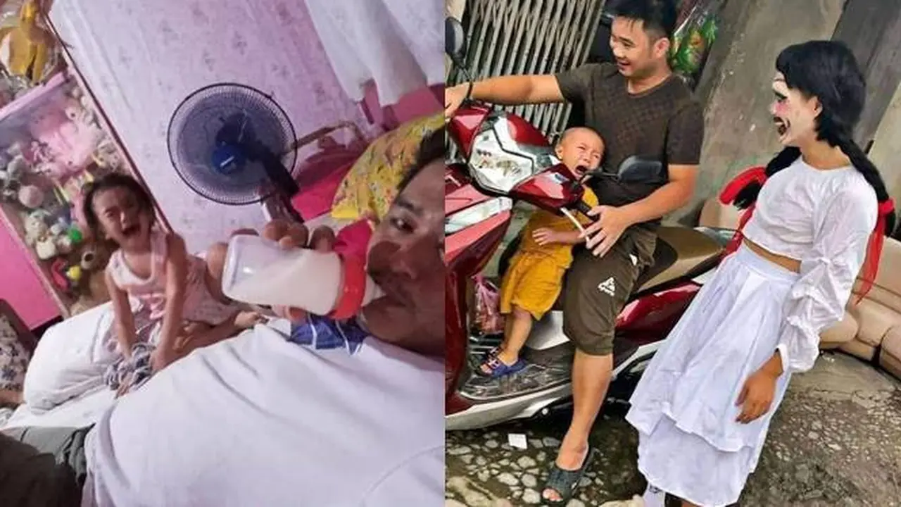 5 Potret Nyeleneh Anak Menangis Dijahili Orang Tua Ini Malah Bikin Ketawa