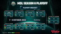 Link Live Streaming MDL ID Season 6 Playoff Bracket di Vidio : 10 Tim Siap Bermain 7 sampai 9 Oktober