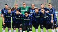 Skuat Inter Milan saat berhadapan dengan AC Milan pada 31 Januari 2016. (AFP/Giuseppe Cacace)