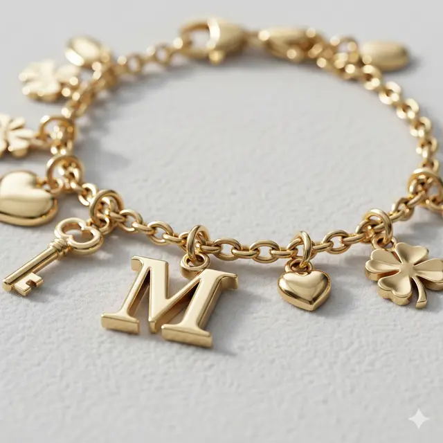 Model Gelang Emas 18 Karat Charm Unik