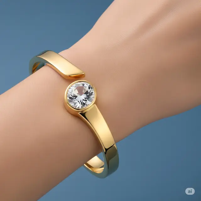 Model Gelang 24 Karat 4 Gram Bertabur Batu Permata.