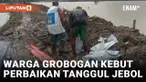 Antisipasi Banjir Susulan, Warga Grobogan Kebut Perbaikan Tanggul Jebol