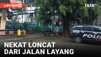 VIDEO: Dikejar Petugas Transjakarta, Pria ini Loncat dari Jalan Layang