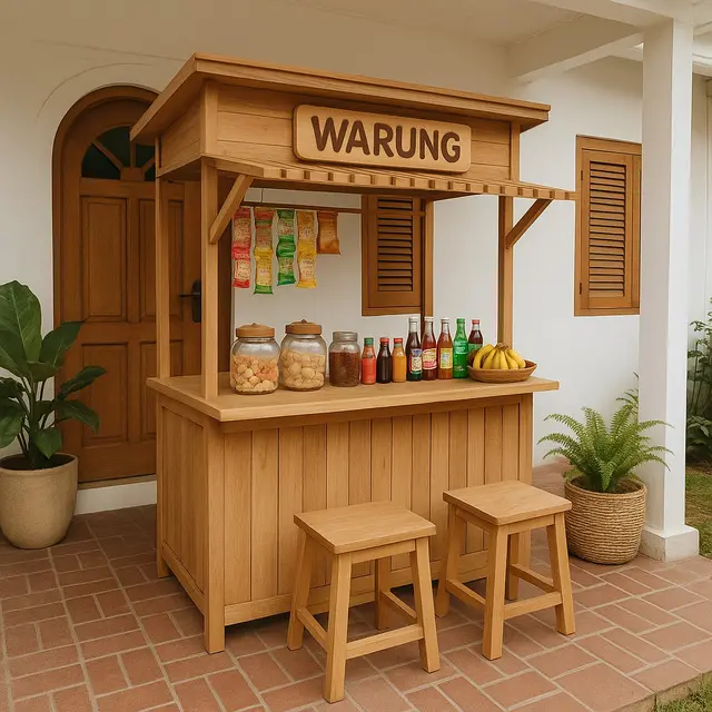 Desain Warung di Teras Rumah yang Rapi dan Estetik