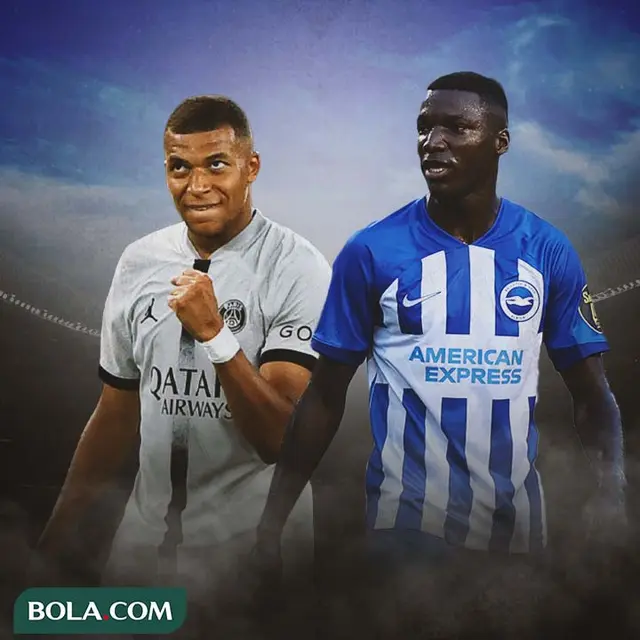 Ilustrasi - Kylian Mbappe dan Moises Caicedo