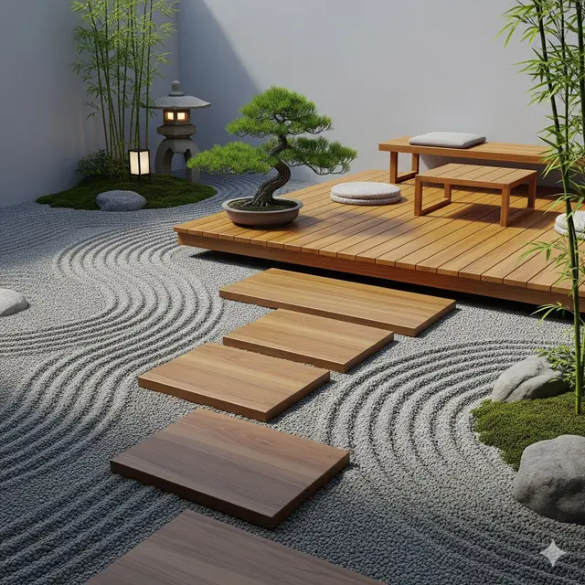 Teras Bergaya Jepang (Zen Style)