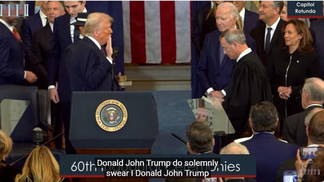Pelantikan Donald Trump. (Screen grab Capitol Rotunda)