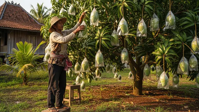Kapan Waktu Tepat Membungkus Buah Mangga agar Tidak Rontok? Ini 4 Panduannya
