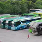 Sejumlah bus terlihat di Terminal Terpadu Pulo Gebang, Jakarta Timur, Kamis (13/4/2023). (merdeka.com/Imam Buhori)