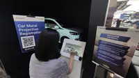 Car Mural Projection menjadi salah satu aktivitas menarik di booth Suzuki selama penyelenggaraan Gaikindo Indoensia Motor Show (GIIAS) 2023. (Septian/Liputan6.com)