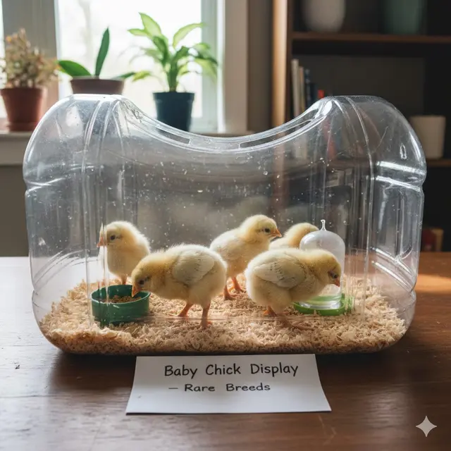 Galon untuk Kandang Display Anak Ayam (Gemini AI)