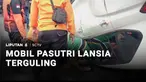 Diduga akibat mengantuk, mobil yang dikemudikan suami istri lansia, mengalami kecelakaan tunggal hingga terbalik di kawasan Dharmahusada Indah Surabaya.