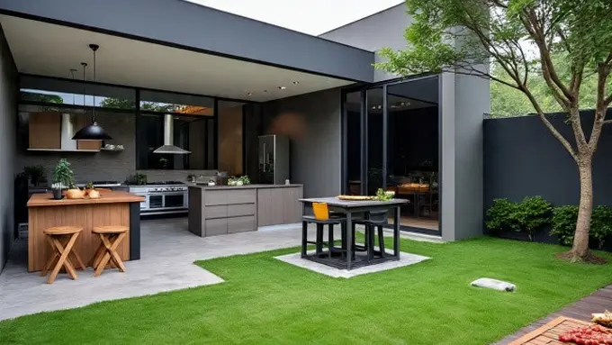 Ilustrasi Rumah Type 36 dengan Taman Belakang Buat BBQ-an (Sumber Gambar: Meta AI)