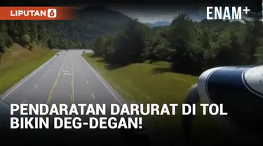 Seorang pilot pesawat mengabadikan proses pendaratan darurat nan menegangkan di atas jalan tol.