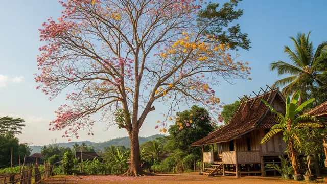 13 Jenis Pohon Tinggi yang Cocok Ditanam Dekat Rumah Desa Tanpa Merusak Pondasi