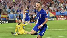 Ivan Perisic menjadi penentu kemenangan Kroasia atas Spanyol, 2-1, pada laga Grup D Piala Eropa 2016 di Stade Mahmut-Atlantique, Bordeaux, Rabu (22/6/2016) dini hari WIB. (AFP/Georges Gobet)