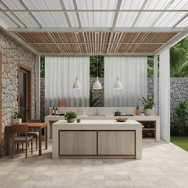 Model Dapur Semi Outdoor Sederhana tapi Mewah