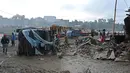 Pada Minggu (29/9/2024) cuaca di Nepal mulai membaik. Upaya penyelamatan, pemulihan, serta pembersihan terus berlangsung. (PRAKASH MATHEMA/AFP)
