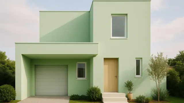 Rumah Minimalis dengan Cat Hijau