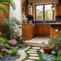 Ilustrasi Taman Dalam Rumah Dekat Dapur (Sumber Gambar: Meta AI)