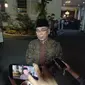 Ketum PBNU KH Yahya Cholil Staquf alias Gus Yahya bertemu Presiden Jokowi di Istana, Rabu (14/8/2024). Gus Yahya mengaku sempat membicarakan soal konflik PBNU dan PKB. (Liputan6.com/Lizsa Egeham)